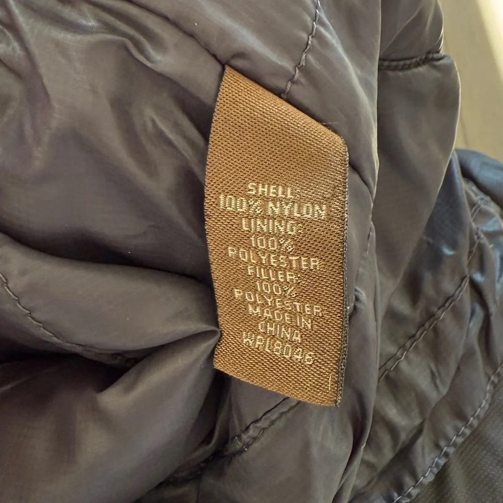 Field Gear Blk/Gray Winter Hooded‎ Full Zip Water-Resistant Jacket Insulated Lrg
